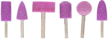 Muelas de corindón rosa con eje